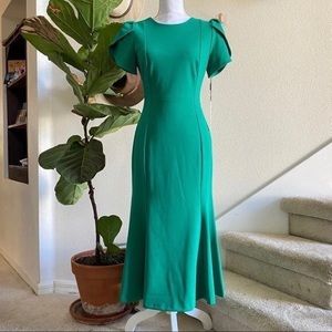 Calvin Klein Tulip Sleeve Green Dress